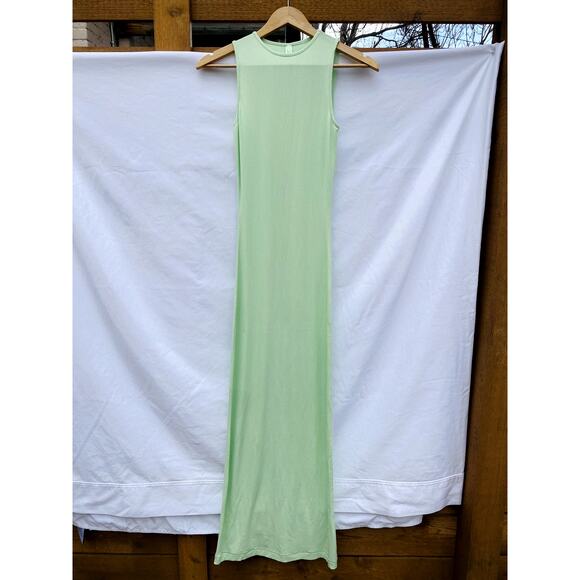Skims Light Green Ribbed Jersey Maxi Dress - Picture 3 of 7